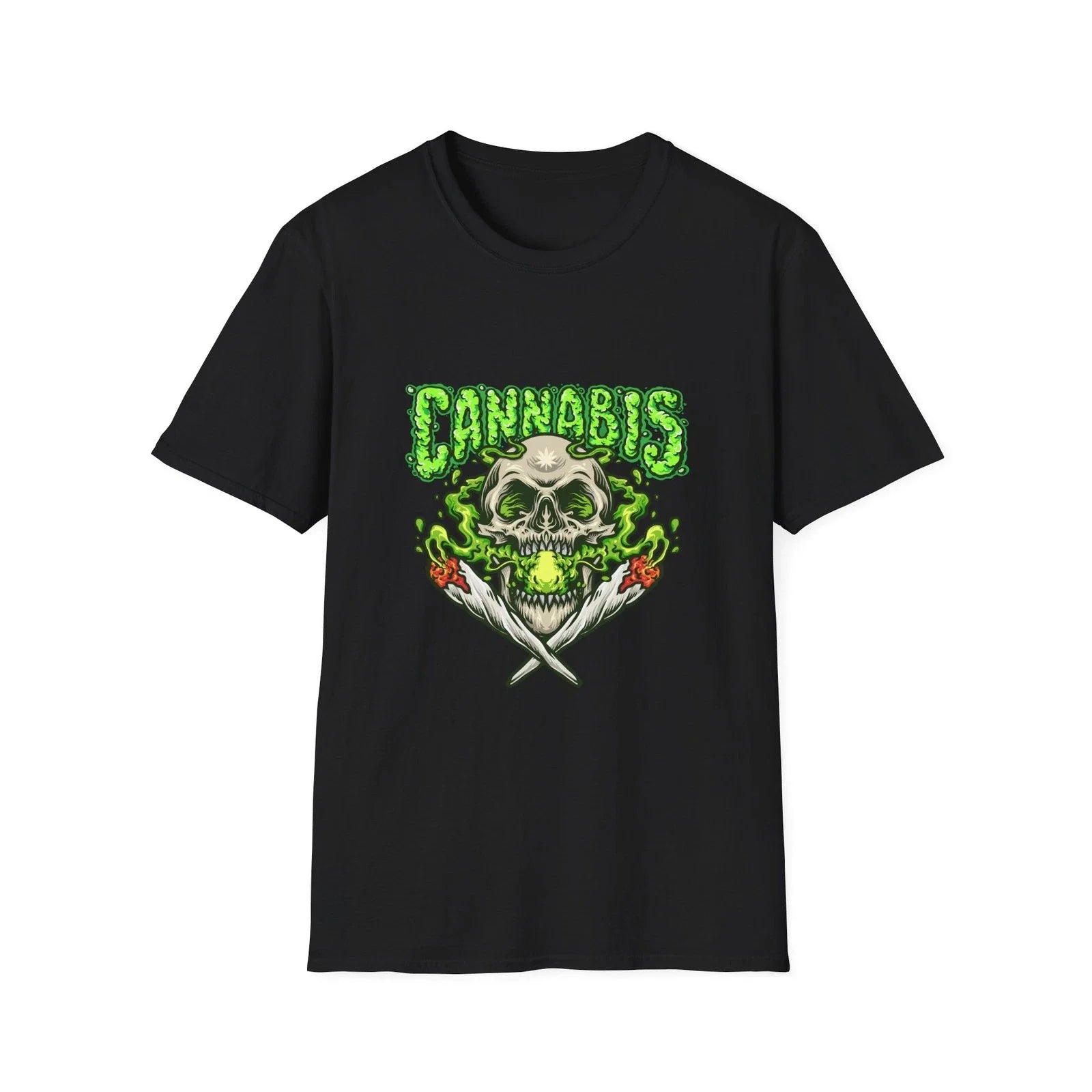 Cannabis Skull Unisex Softstyle Cool Graphic Hipster - Adult & Kids T-Shirts, Sweatshirts & Hoodies apparel design preview 1