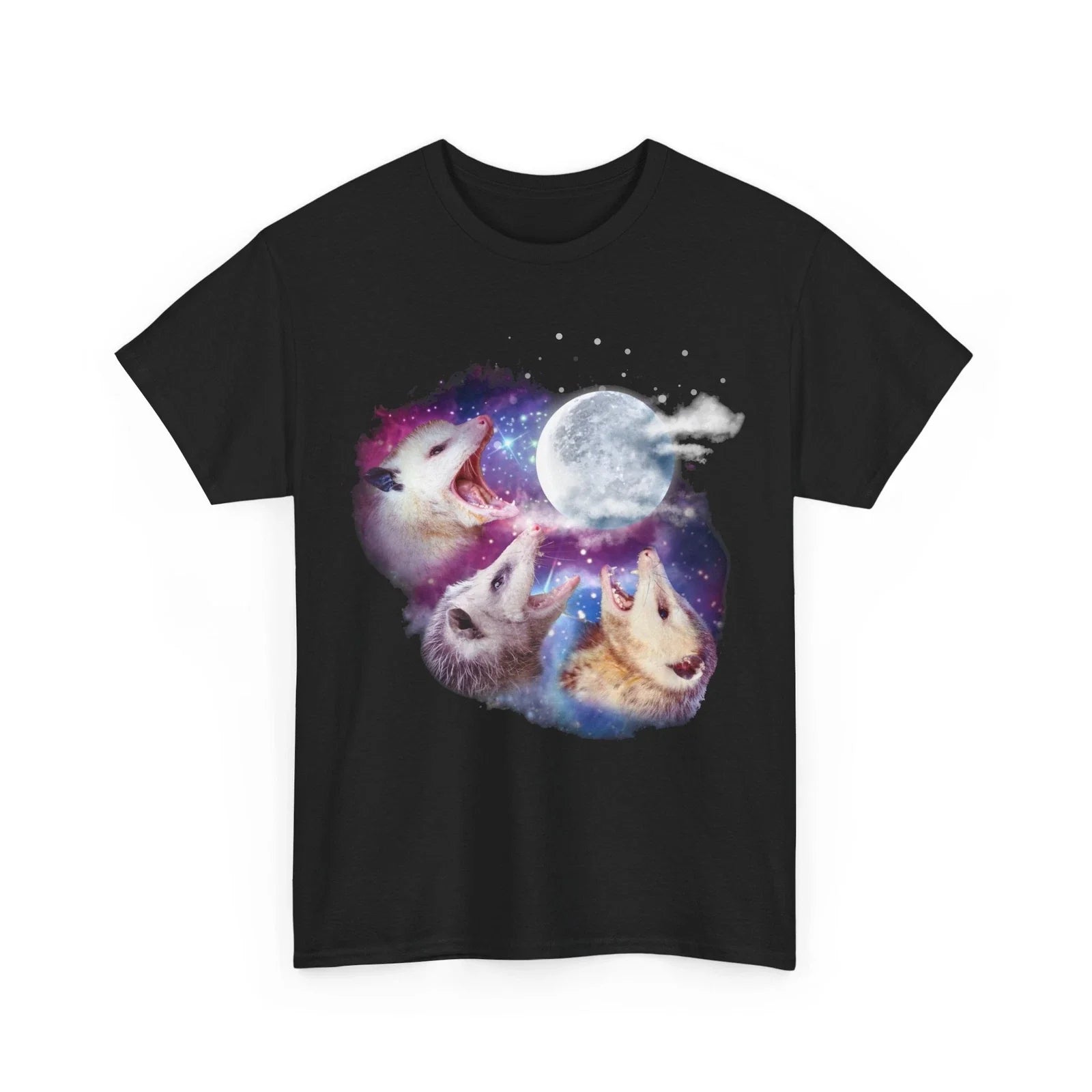 Opossum Three Opossums with Moon Animals Lovers Funny - Adult & Kids T-Shirts, Sweatshirts & Hoodies apparel design preview 1