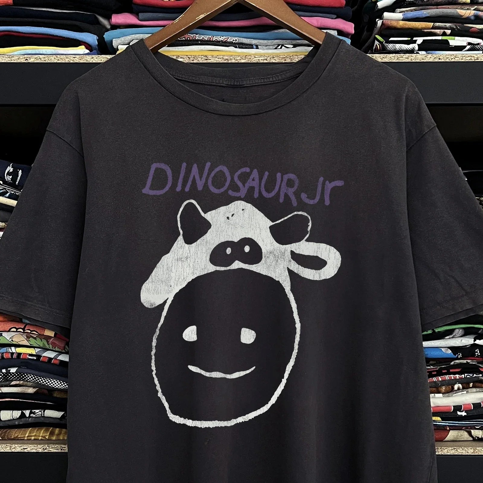 90s Dinosaur Jr Cow Classic Black XL - Adult & Kids T-Shirts, Sweatshirts & Hoodies apparel design preview 1