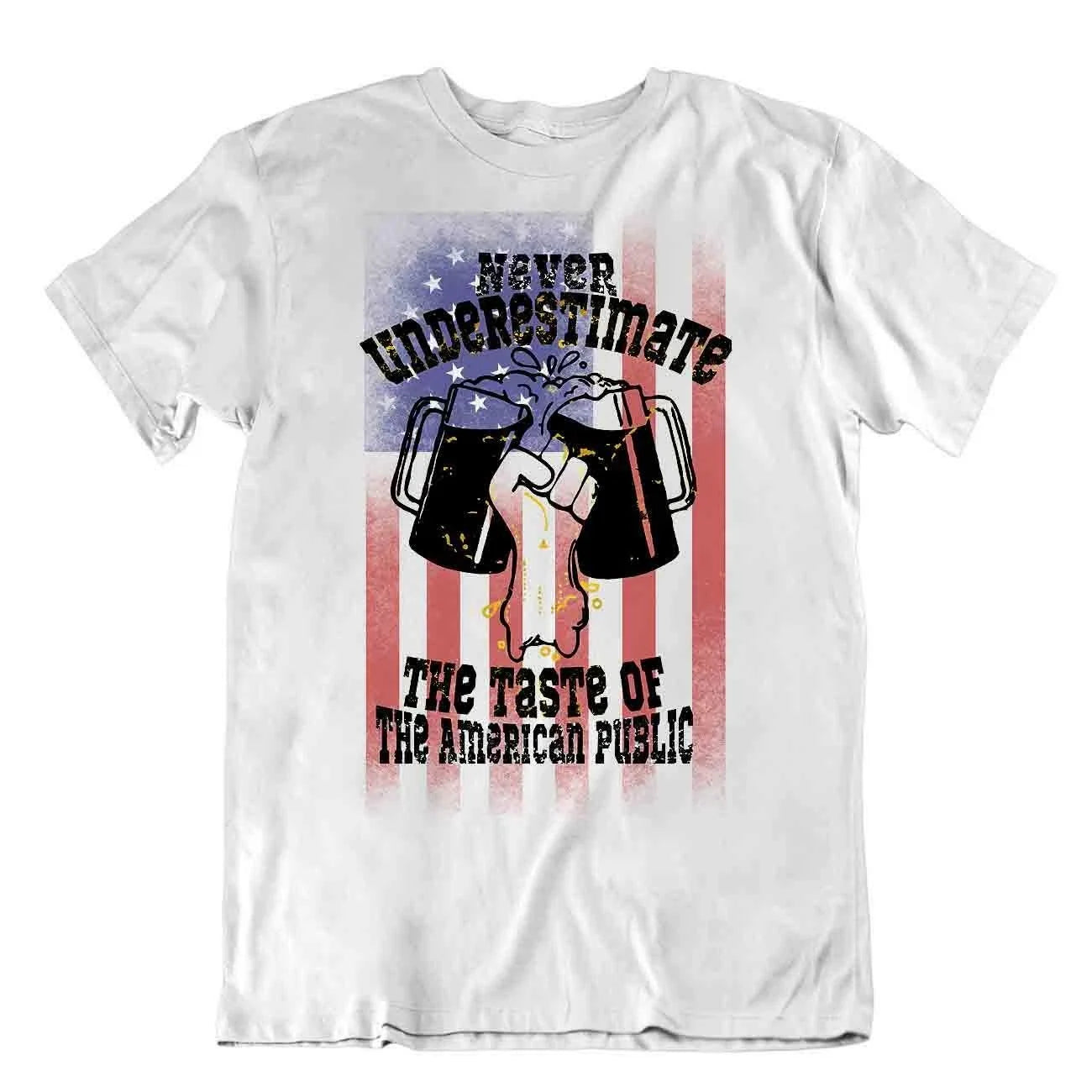 Never Underestimate The Taste American Public Beer - Adult & Kids T-Shirts, Sweatshirts & Hoodies apparel design preview 1