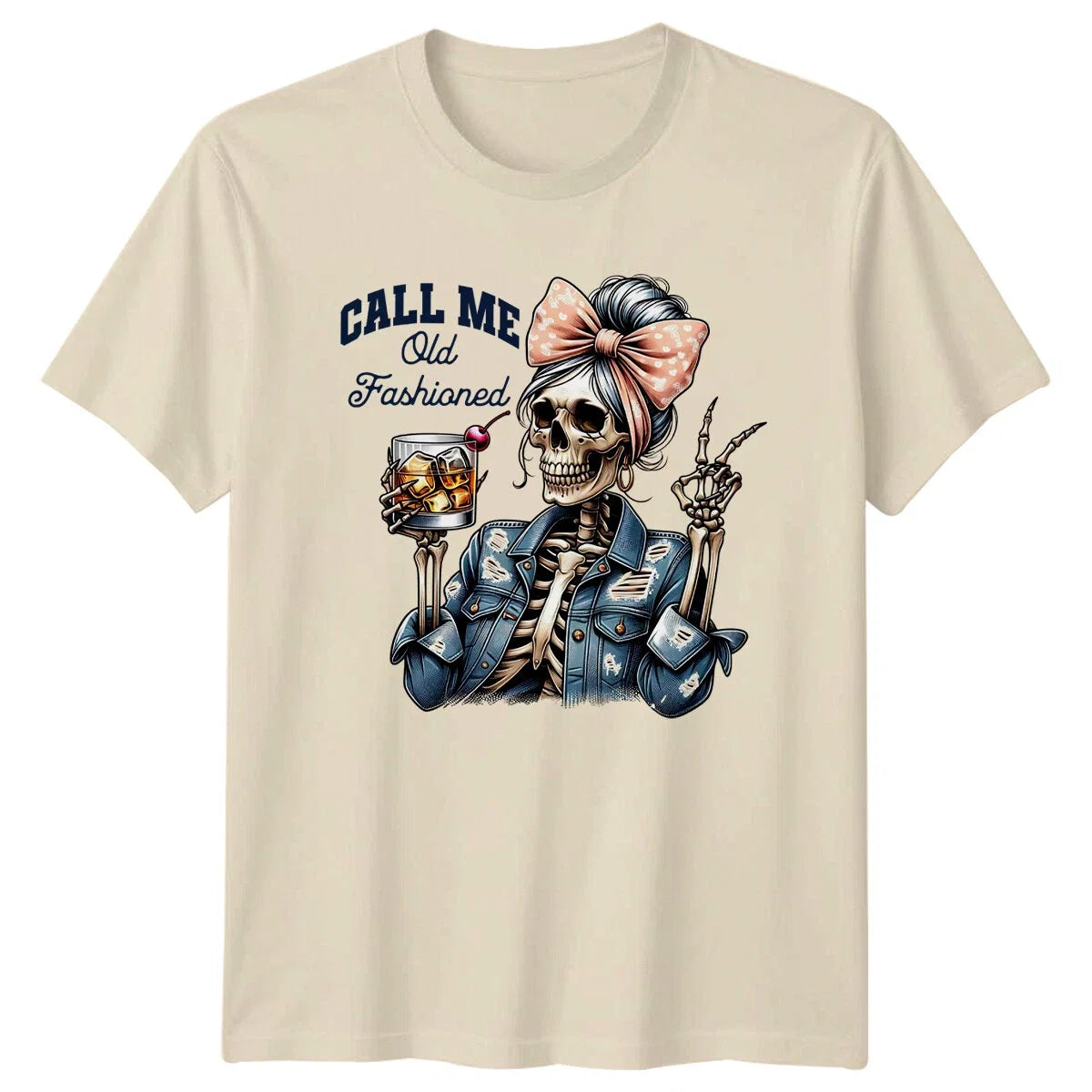 Gothic Skeleton Call Me Old Fashioned Peace Sign - Adult & Kids T-Shirts, Sweatshirts & Hoodies apparel design preview 1