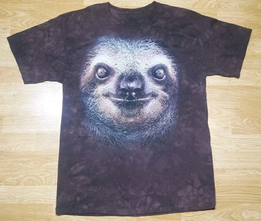The Mountains Sloth Graphic Acid Washed Size XLarge - Adult & Kids T-Shirts, Sweatshirts & Hoodies apparel design preview 1