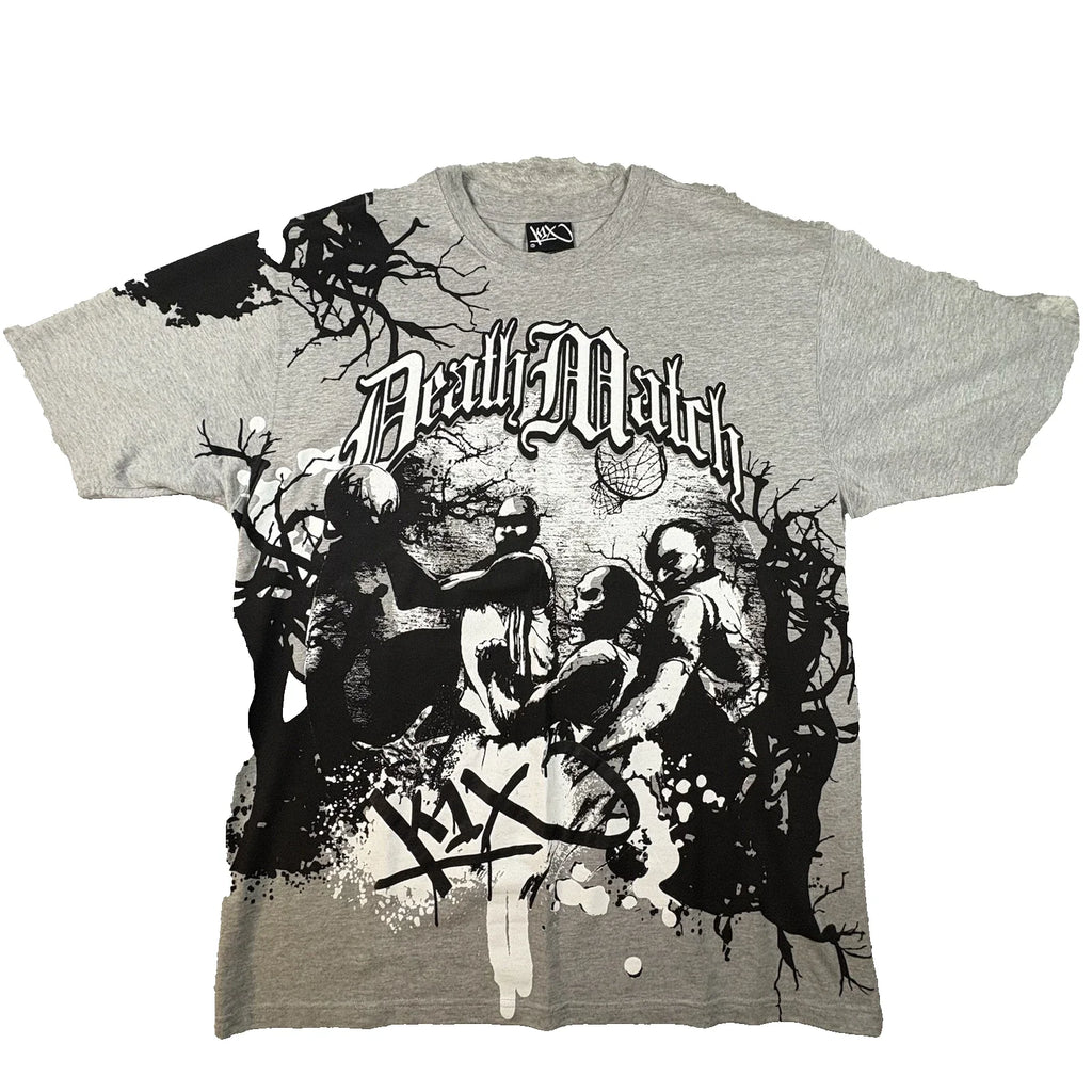 K1X Men's 3XL Gray Death Match Basketball Graphic Y2K - Adult & Kids T-Shirts, Sweatshirts & Hoodies apparel design preview 1