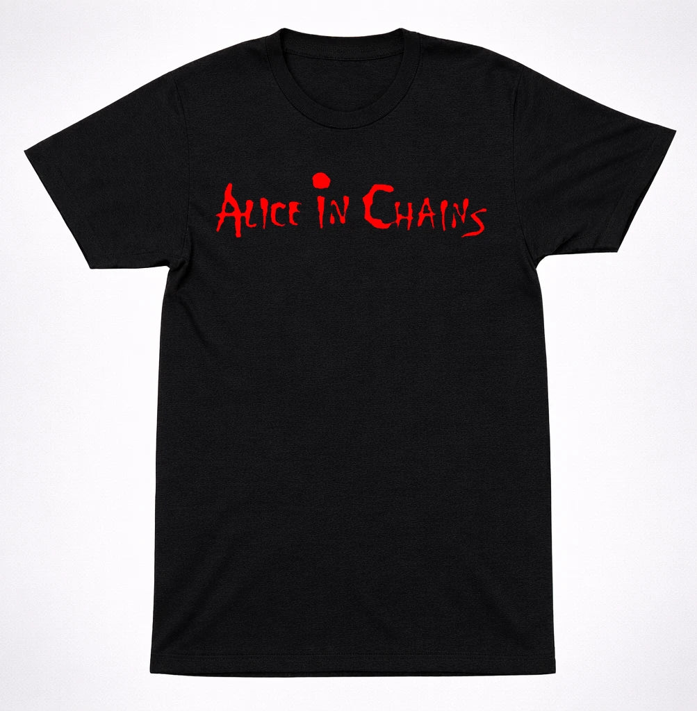 Alice In Chains Logo Grunge Metal Band Red Text Black - Adult & Kids T-Shirts, Sweatshirts & Hoodies apparel design preview 1