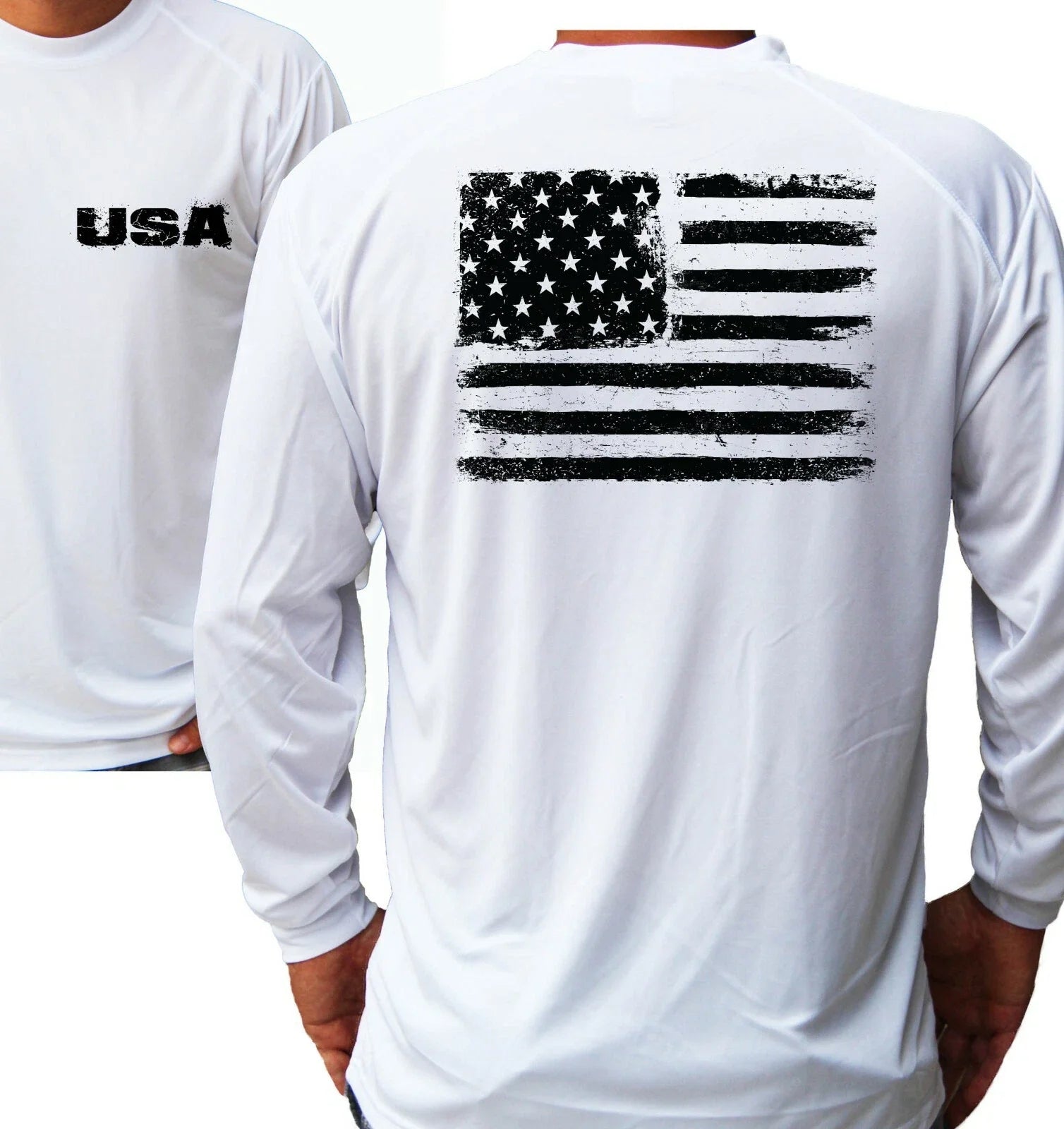 American Flag USA UPF 30 Sport Boat Beach Sun UV - Adult & Kids T-Shirts, Sweatshirts & Hoodies apparel design preview 1