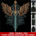 A Viking Sword With Wings Excalibur Tribal Mens - Adult & Kids T-Shirts, Sweatshirts & Hoodies apparel design preview 1