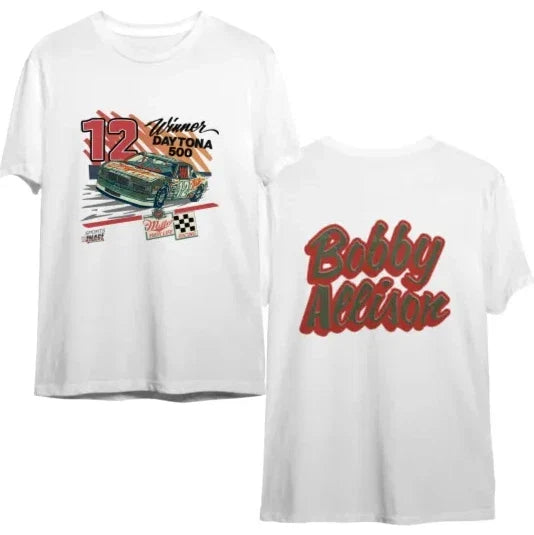 Bobby Allison Daytona 500 Winner M 80's Double Sided - Adult & Kids T-Shirts, Sweatshirts & Hoodies apparel design preview 1