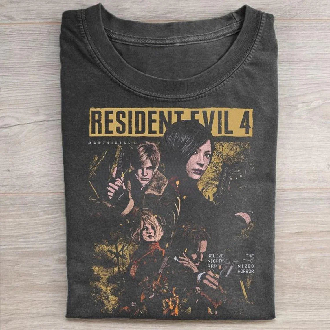 Resident Evil 4 Remake Leon Kennedy Ada Wong Retro - Adult & Kids T-Shirts, Sweatshirts & Hoodies apparel design preview 1