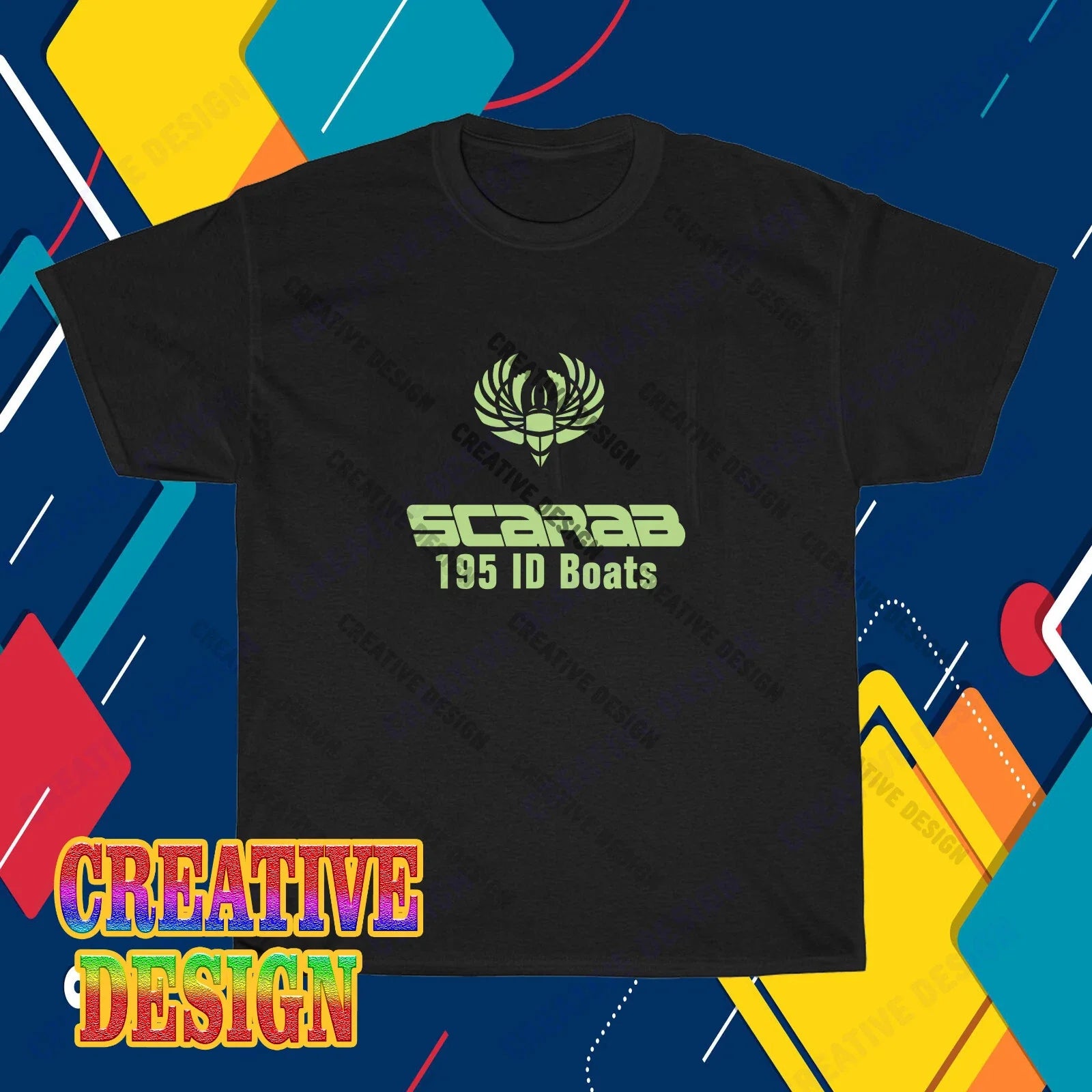 New SCARAB 195 ID Boats Logo Men's Funny Size S to - Adult & Kids T-Shirts, Sweatshirts & Hoodies apparel design preview 1