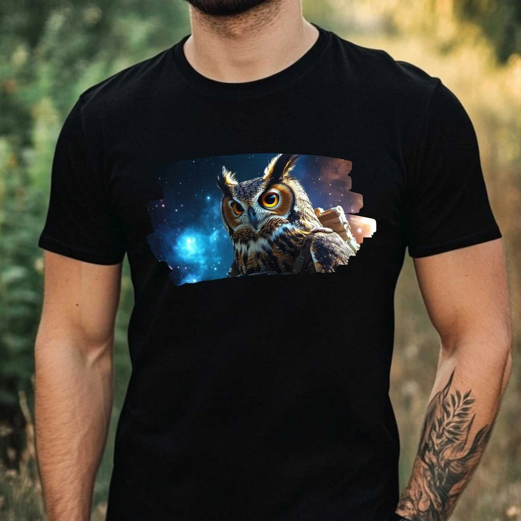 Mens Owl as Astronaut Print Cotton Size XS to 5XL - Adult & Kids T-Shirts, Sweatshirts & Hoodies apparel design preview 1