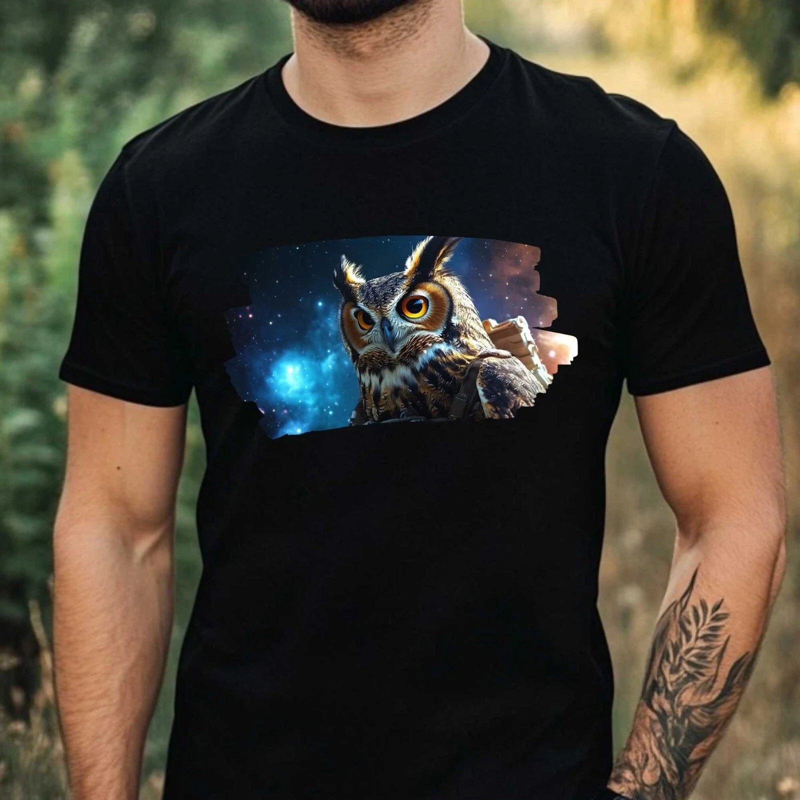 Mens Owl as Astronaut Print Cotton Size XS to 5XL - Adult & Kids T-Shirts, Sweatshirts & Hoodies apparel design preview 1