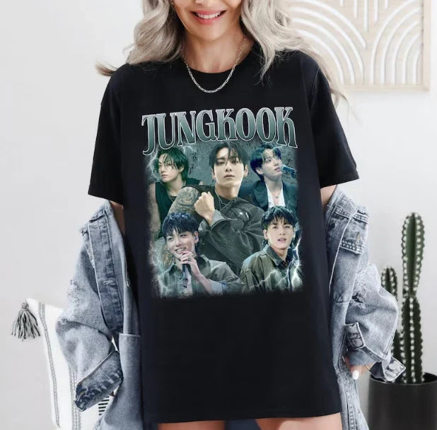 Jungkook Retro Graphic Vintage Kpop - Adult & Kids T-Shirts, Sweatshirts & Hoodies apparel design preview 1