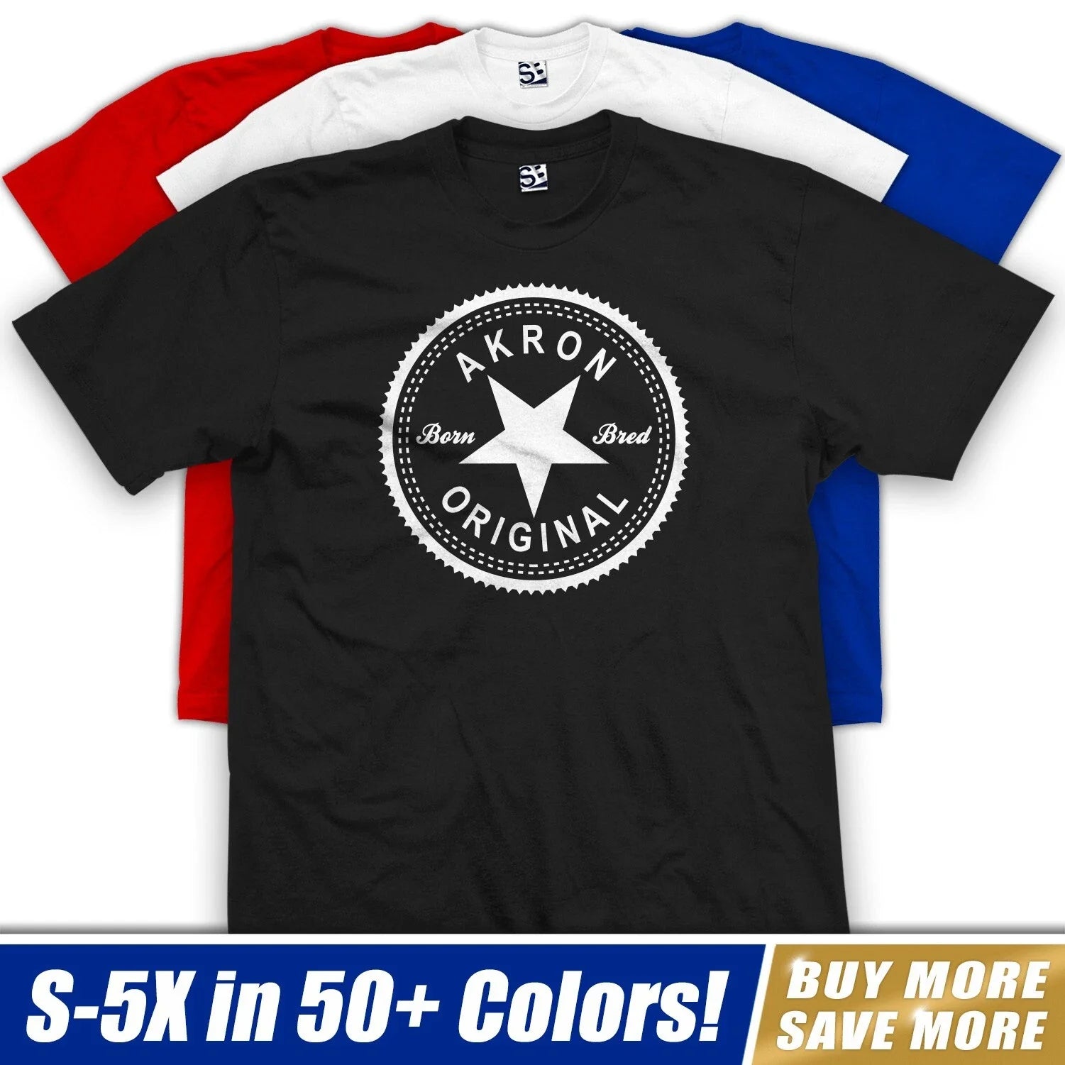Akron Original Inverse OH Born Bred Raised Made in - Adult & Kids T-Shirts, Sweatshirts & Hoodies apparel design preview 1