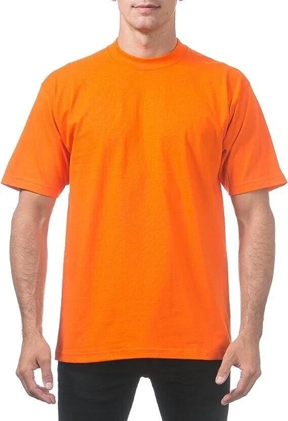 PRO CLUB HEAVYWEIGHT ORANGE MEN'S PLAIN SHORT SLEEVE - Adult & Kids T-Shirts, Sweatshirts & Hoodies apparel design preview 1