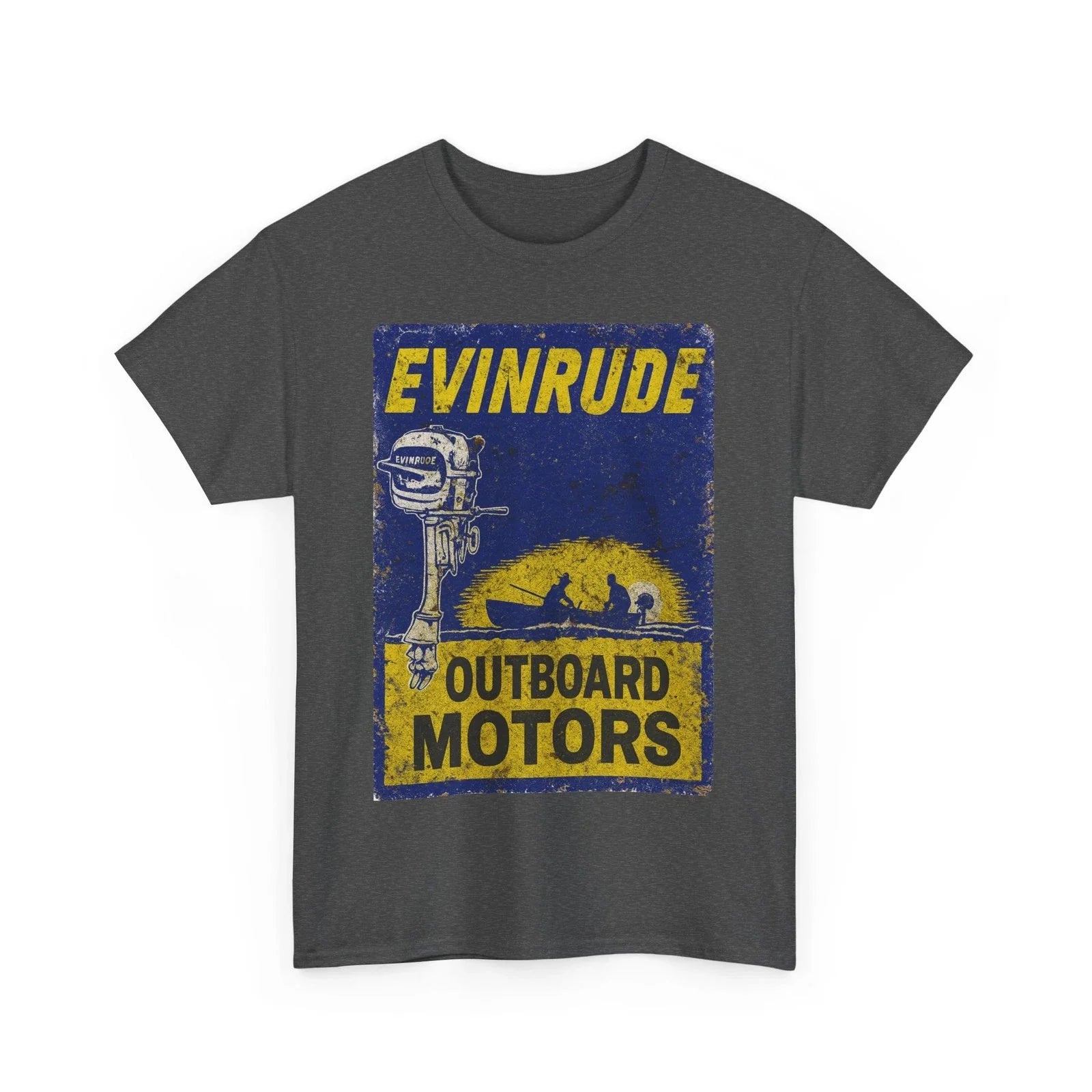 Vintage Evinrude Outboard Motors Distressed Fishing - Adult & Kids T-Shirts, Sweatshirts & Hoodies apparel design preview 1