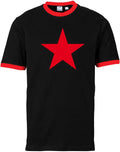 Red Star Ringer Black/Red - Adult & Kids T-Shirts, Sweatshirts & Hoodies apparel design preview 1