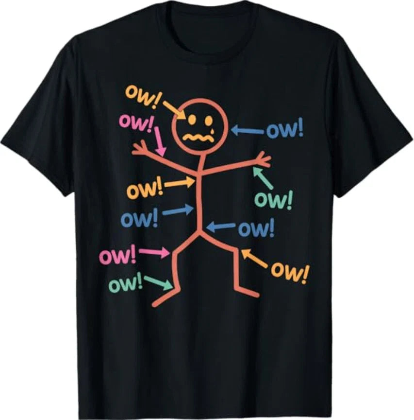 Funny Ow Saying Body Pain Character Humor Sarcastic - Adult & Kids T-Shirts, Sweatshirts & Hoodies apparel design preview 1