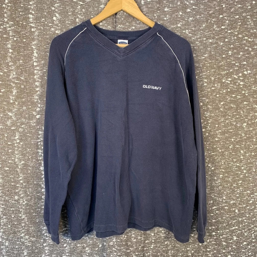 Vintage Y2K Old Navy Blue V-Neck Men's XL - Adult & Kids T-Shirts, Sweatshirts & Hoodies apparel design preview 1