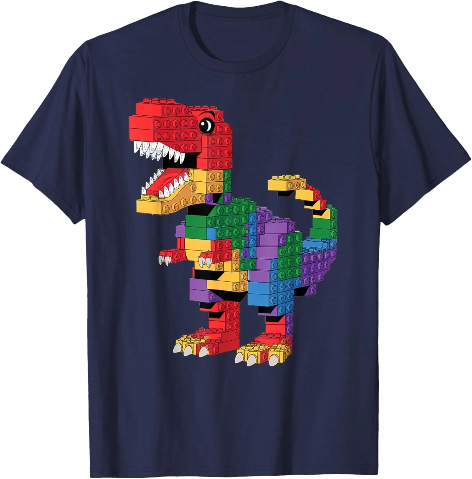 Master Builder Building Bricks Cool Dinosaur T-Rex - Adult & Kids T-Shirts, Sweatshirts & Hoodies apparel design preview 1