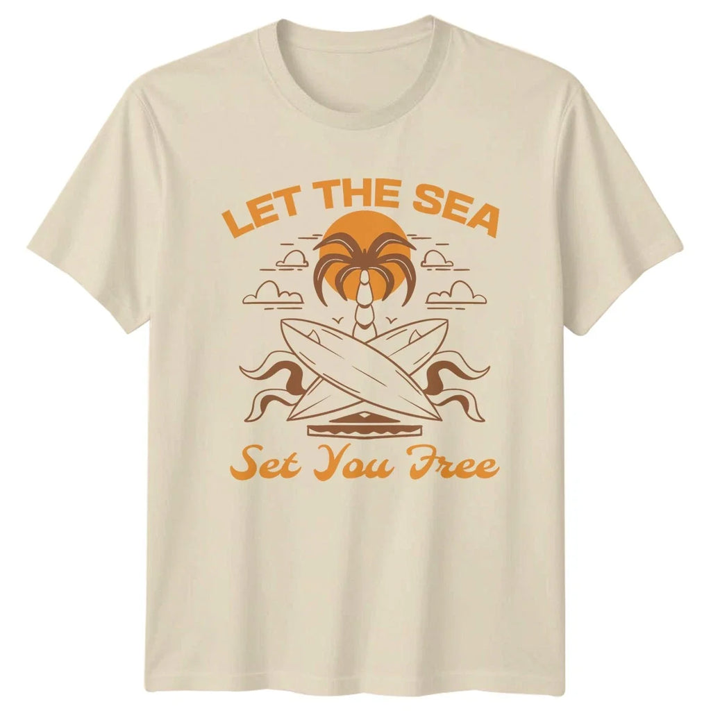 Let The Sea Set You Free Surfing Beach Lifestyle - Adult & Kids T-Shirts, Sweatshirts & Hoodies apparel design preview 1