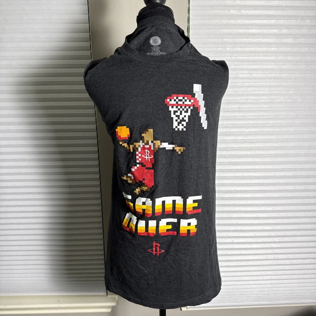 Houston Rockets Game Over 8-Bit Pixel Sports Crate - Adult & Kids T-Shirts, Sweatshirts & Hoodies apparel design preview 1