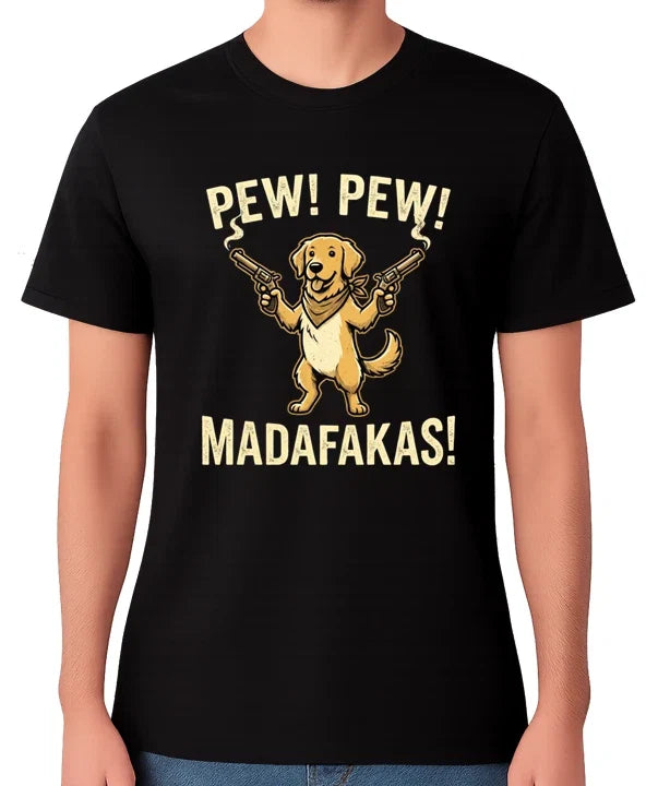 Pew Madafakas Dog Funny Cartoon Humour Graphic - Adult & Kids T-Shirts, Sweatshirts & Hoodies apparel design preview 1