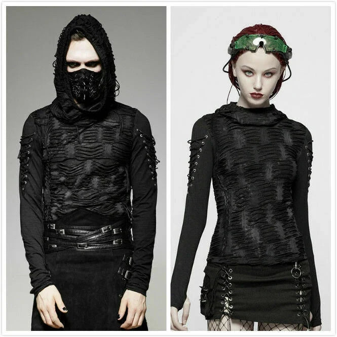 Punk Men Hooded Black Steampunk Gothic Top Rock - Adult & Kids T-Shirts, Sweatshirts & Hoodies apparel design preview 1