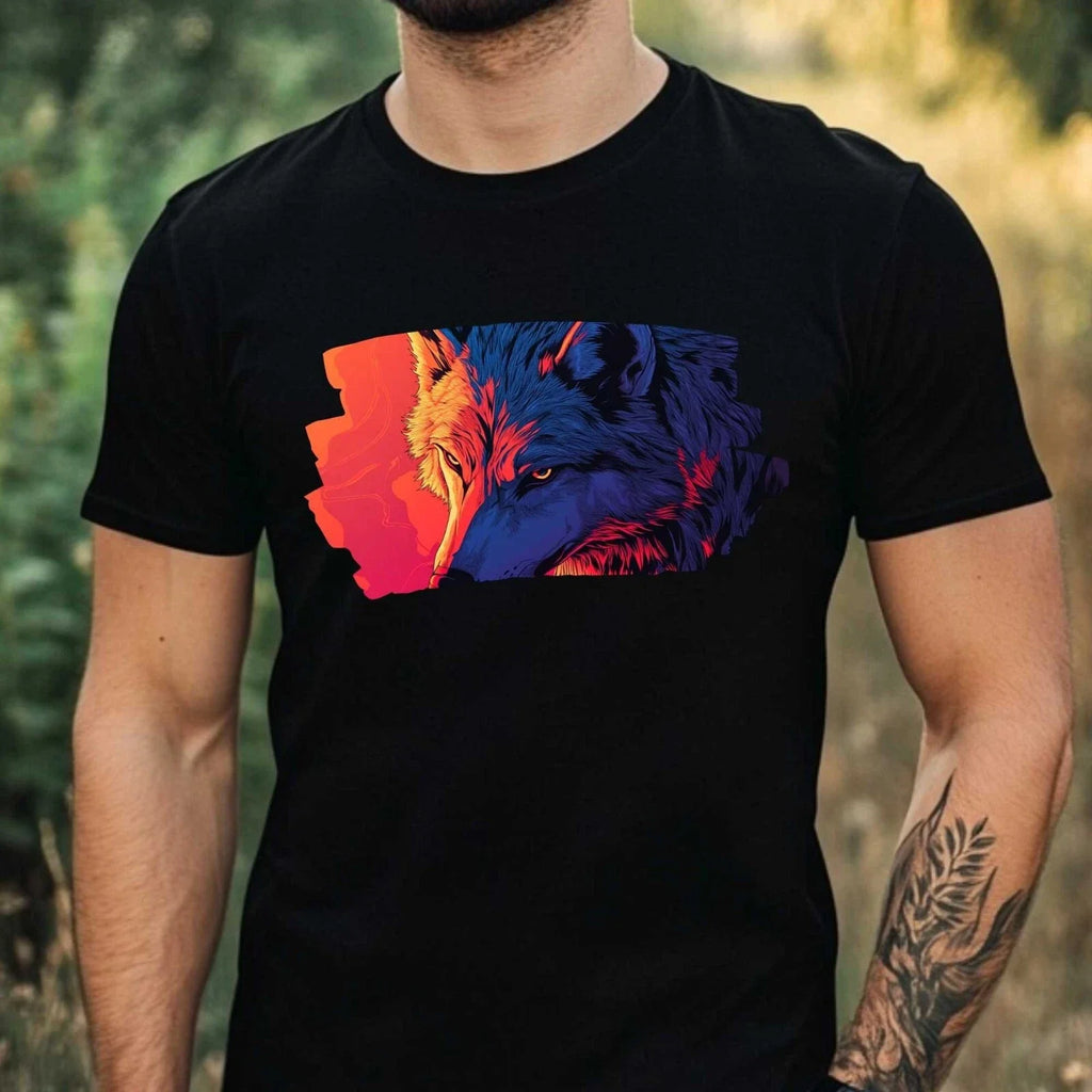 Mens Anime Wolf Motif Cotton Size XS to 5XL - Adult & Kids T-Shirts, Sweatshirts & Hoodies apparel design preview 1