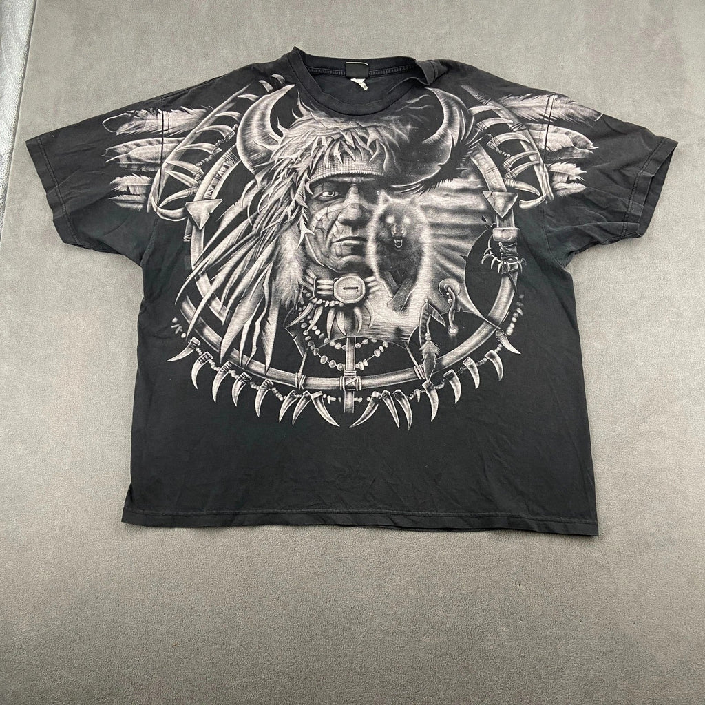 Vtg Liquid Blue XXL Black Native American All Over - Adult & Kids T-Shirts, Sweatshirts & Hoodies apparel design preview 1