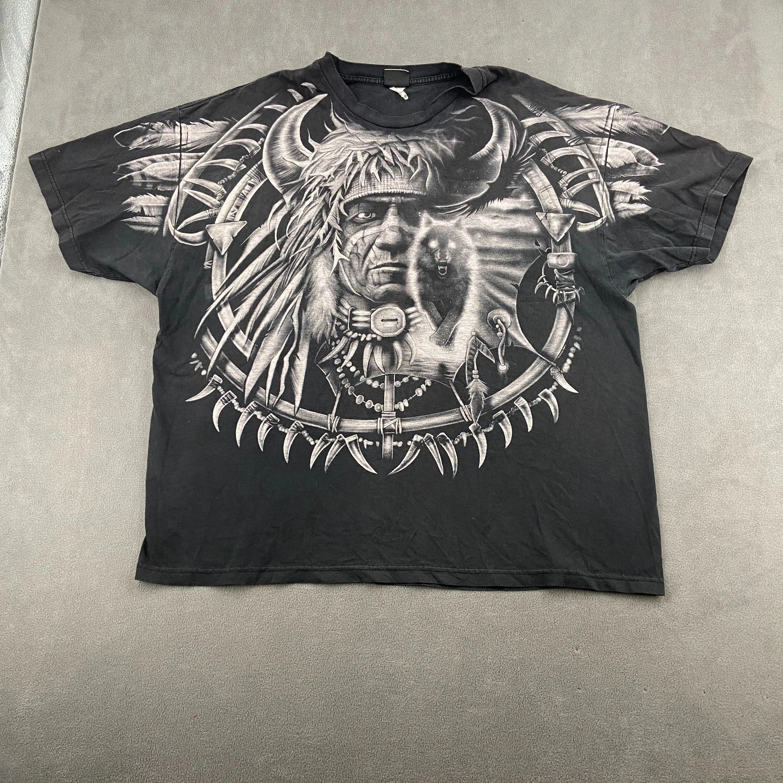 Vtg Liquid Blue XXL Black Native American All Over - Adult & Kids T-Shirts, Sweatshirts & Hoodies apparel design preview 1