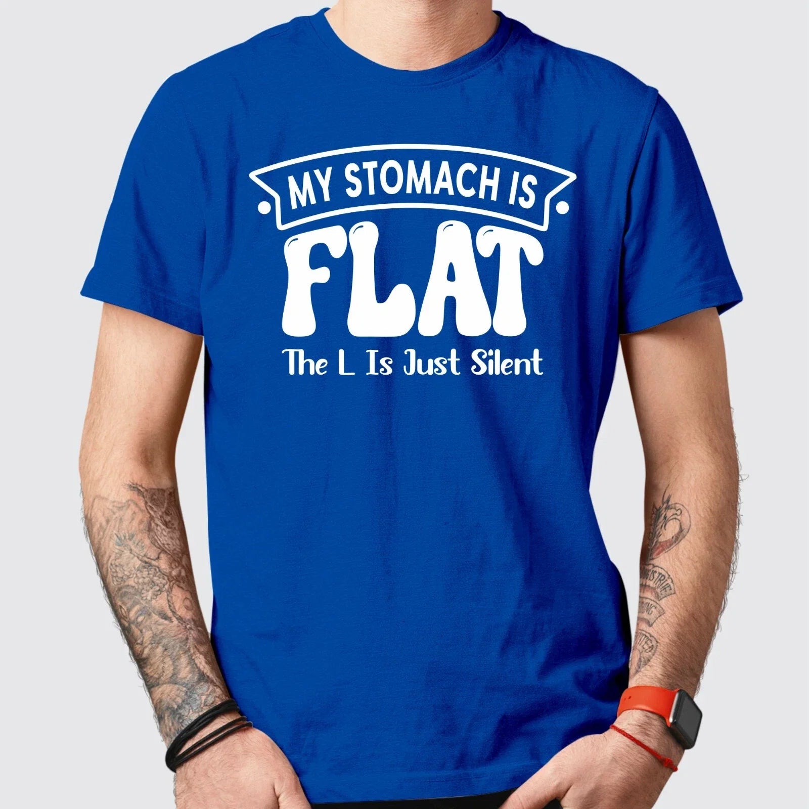 My Stomach is Flat, The 'L' Just Silent Hilarious - Adult & Kids T-Shirts, Sweatshirts & Hoodies apparel design preview 1