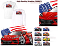 Corvette C8 American Muscle Paint Colors USA Flag - Adult & Kids T-Shirts, Sweatshirts & Hoodies apparel design preview 1