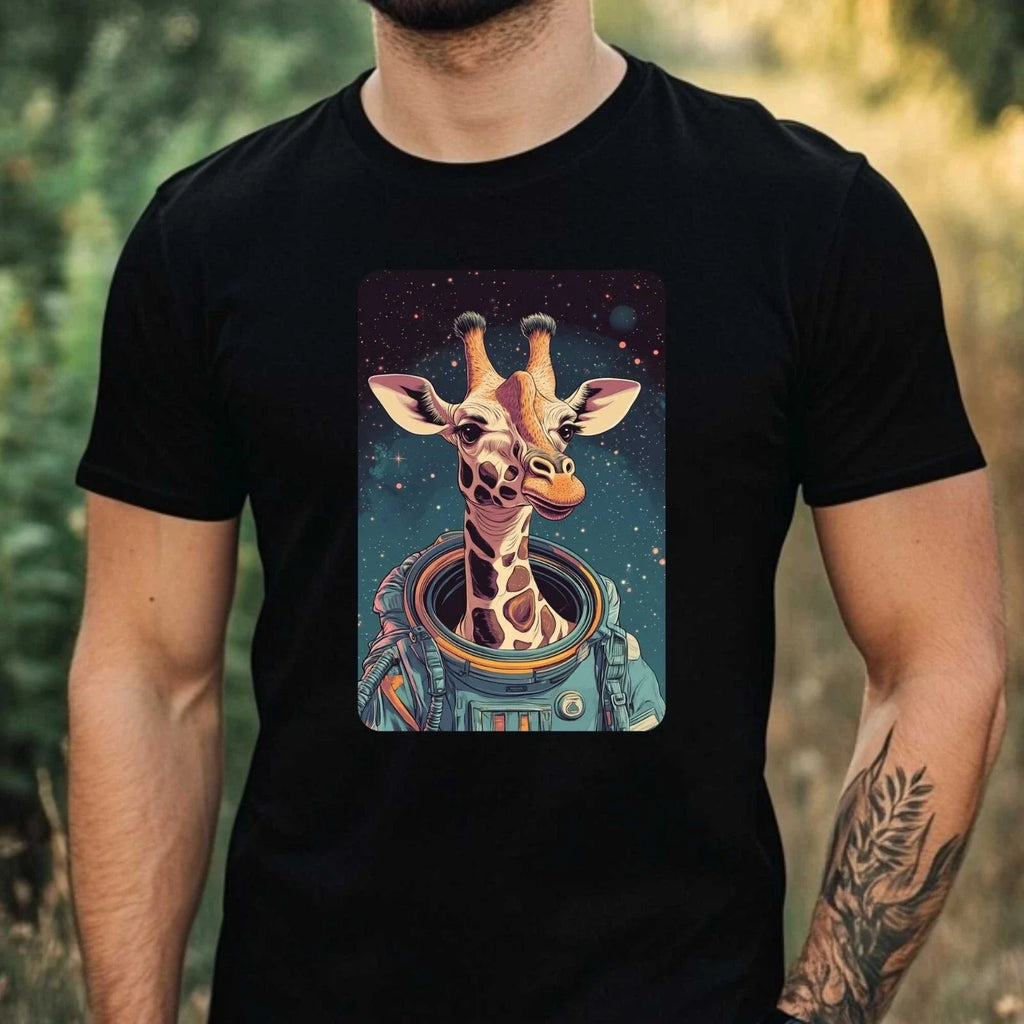 Mens Giraffe Astronaut Print Cotton Size XS to 5XL - Adult & Kids T-Shirts, Sweatshirts & Hoodies apparel design preview 1