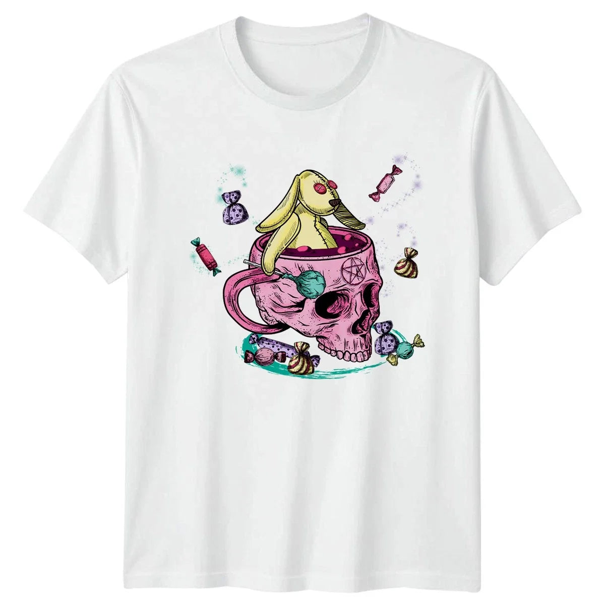 Kawaii Goth Bunny Skull Candy Alternative Fashion - Adult & Kids T-Shirts, Sweatshirts & Hoodies apparel design preview 1