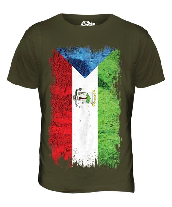 EQUATORIAL GUINEA GRUNGE FLAG MENS ECUATORIAL - Adult & Kids T-Shirts, Sweatshirts & Hoodies apparel design preview 1