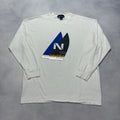 Vintage 90s Nautica Men's Medium White Sail Surf Made - Adult & Kids T-Shirts, Sweatshirts & Hoodies apparel design preview 1