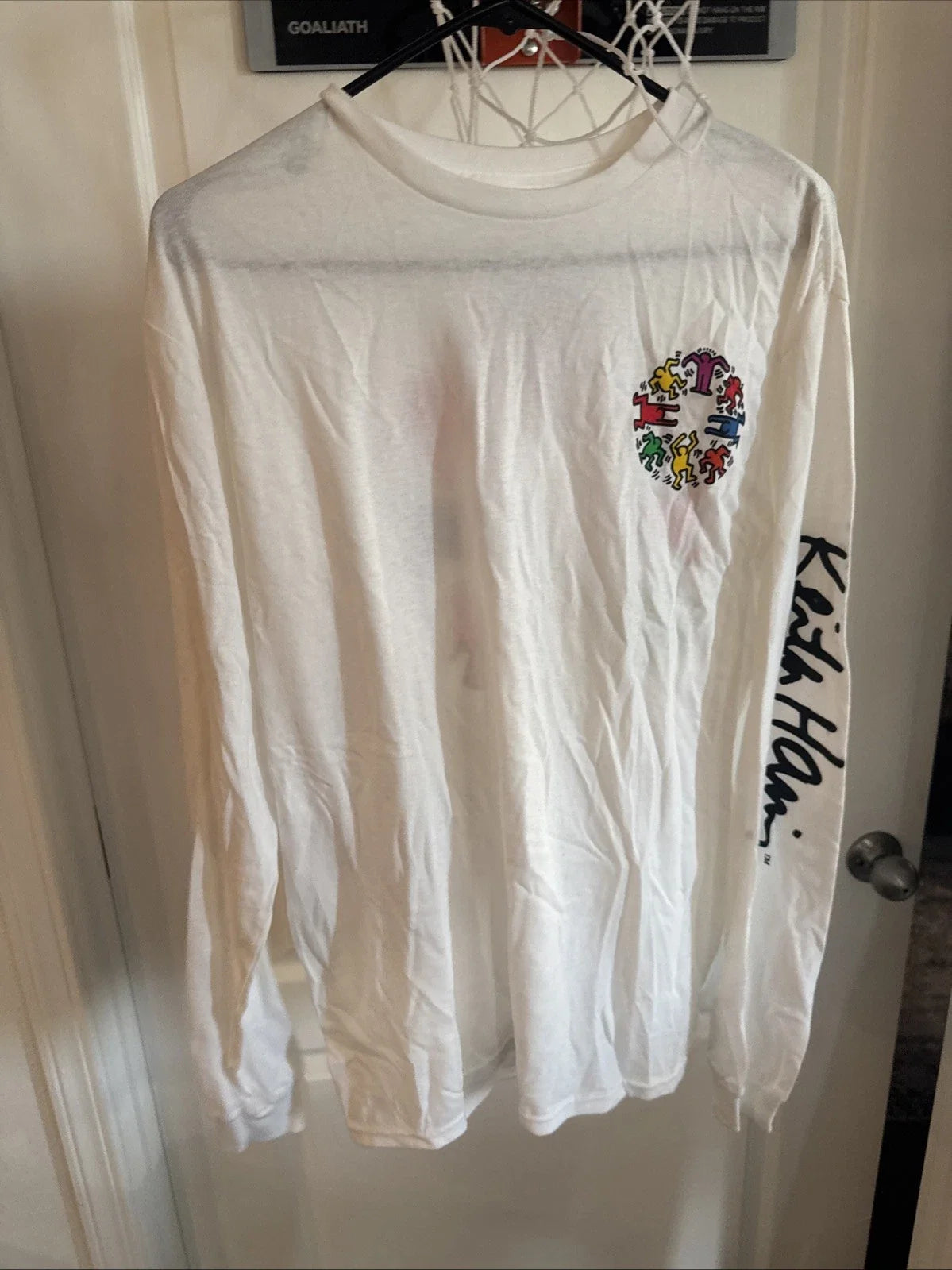 Keith Haring Art Pop Graphic Men Medium White Double - Adult & Kids T-Shirts, Sweatshirts & Hoodies apparel design preview 1