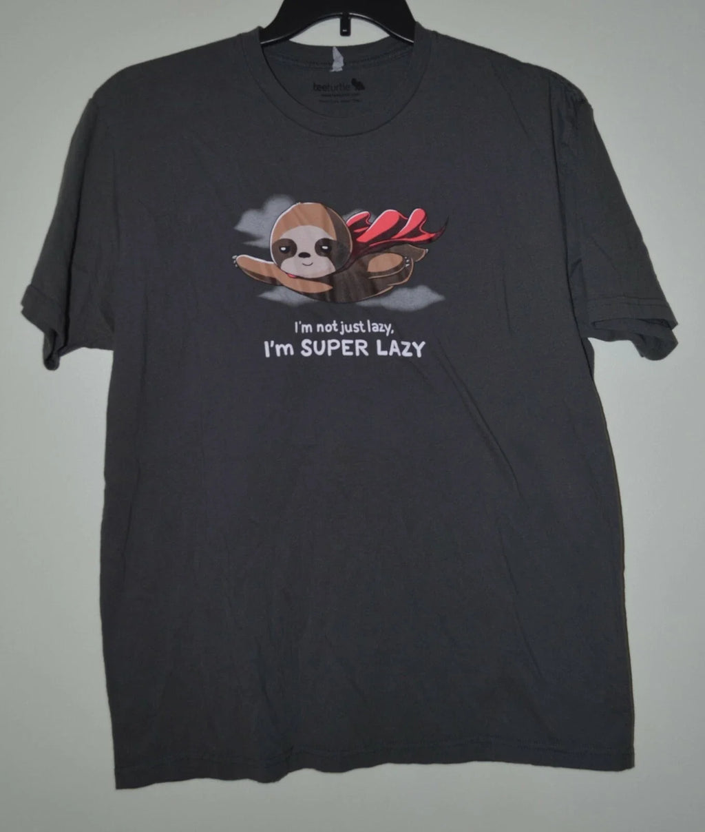 Men's Gray I'm Not Just Lazy Super Flying Sloth Short - Adult & Kids T-Shirts, Sweatshirts & Hoodies apparel design preview 1
