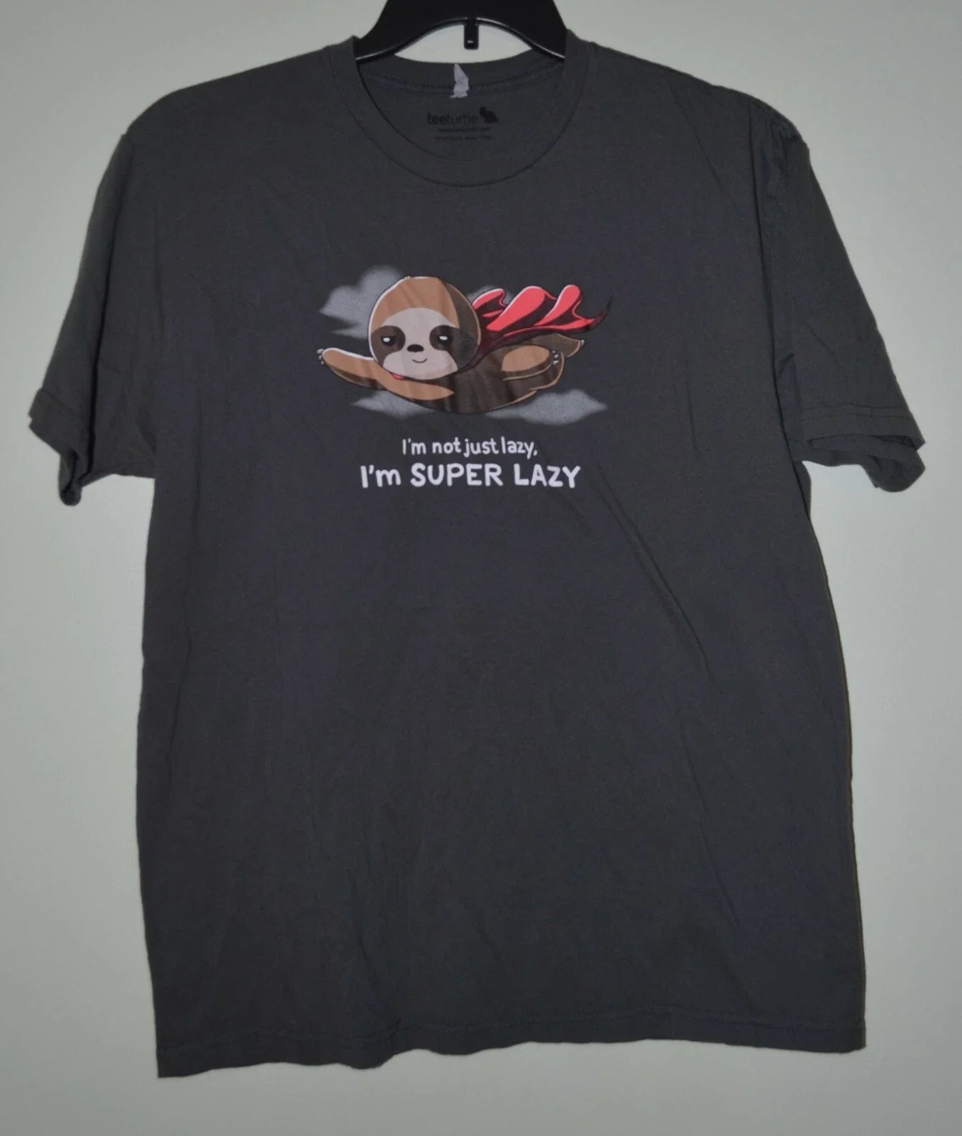 Men's Gray I'm Not Just Lazy Super Flying Sloth Short - Adult & Kids T-Shirts, Sweatshirts & Hoodies apparel design preview 1