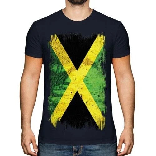 JAMAICA GRUNGE FLAG MENS TOP JAMAICAN FOOTBALL JERSEY - Adult & Kids T-Shirts, Sweatshirts & Hoodies apparel design preview 1