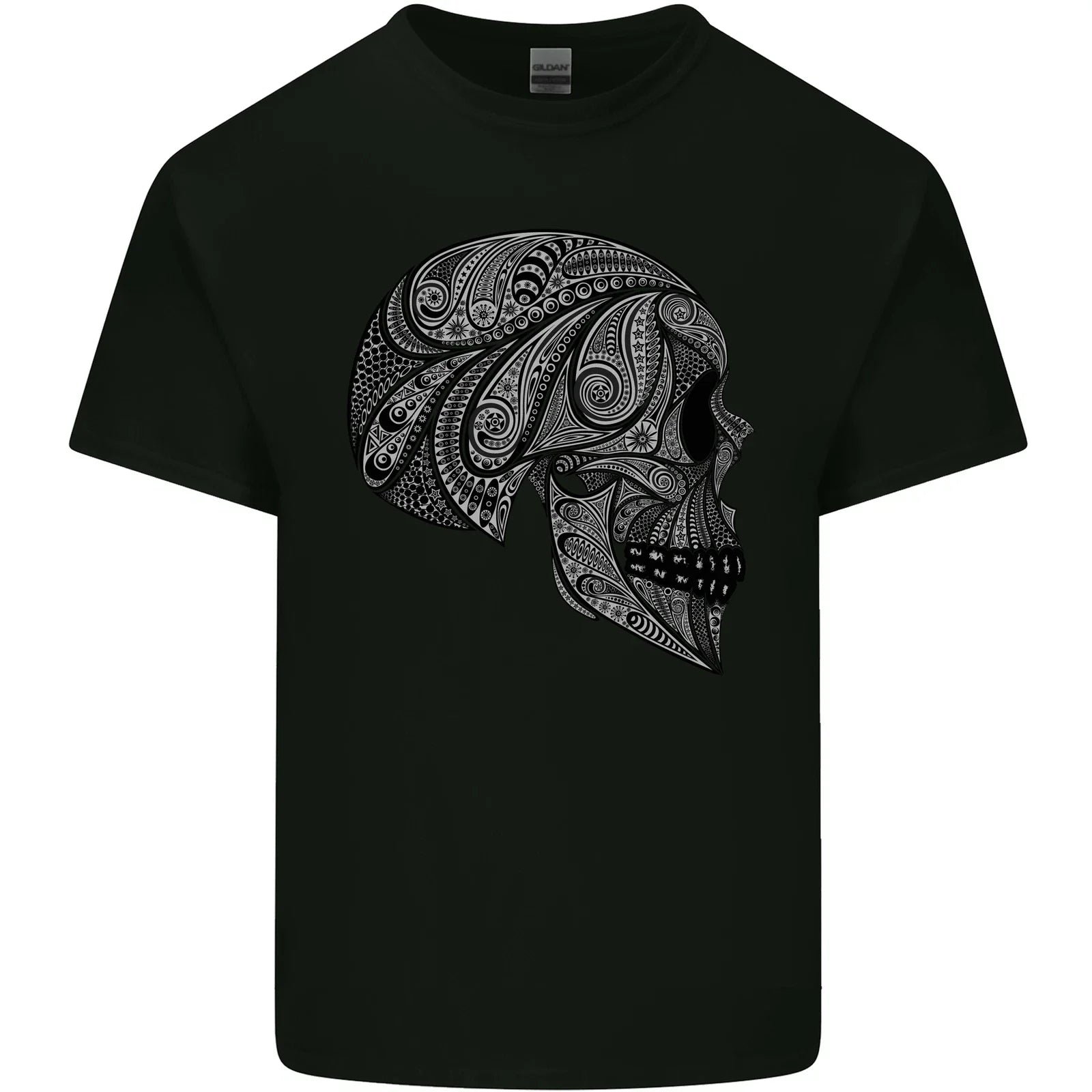 Mandala Skull Gothic Biker Motorbike Mens Light - Adult & Kids T-Shirts, Sweatshirts & Hoodies apparel design preview 1