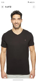 TOMMY HILFIGER V-Neck Short Sleeve Black Men's Size - Adult & Kids T-Shirts, Sweatshirts & Hoodies apparel design preview 1