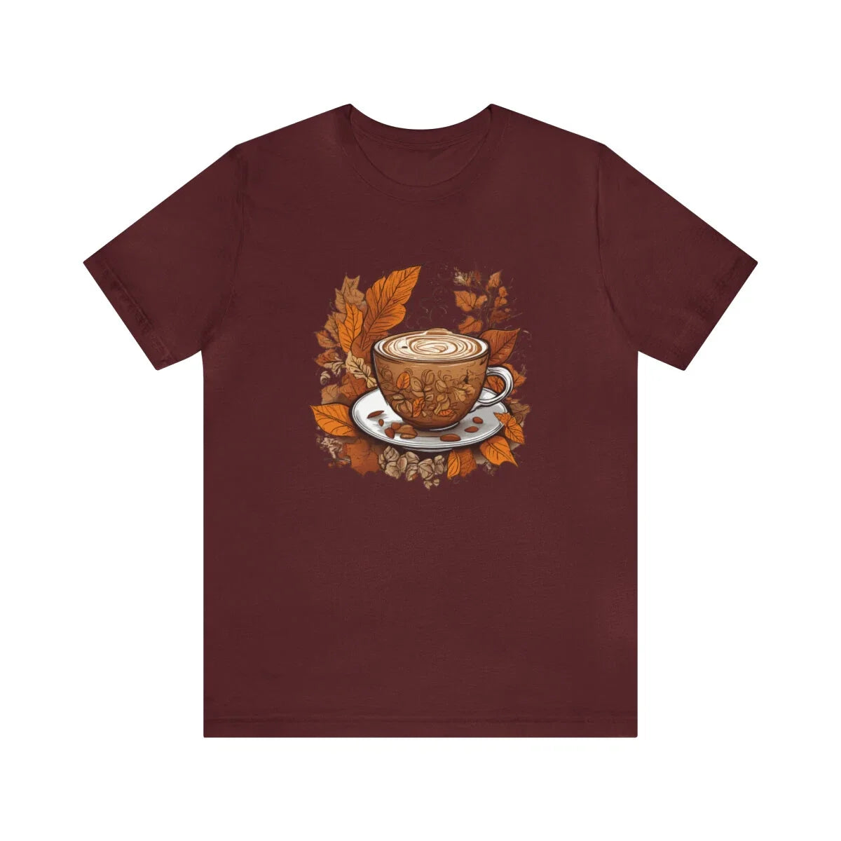 Autumn fall cappuccino coffee peaceful design gift - Adult & Kids T-Shirts, Sweatshirts & Hoodies apparel design preview 1