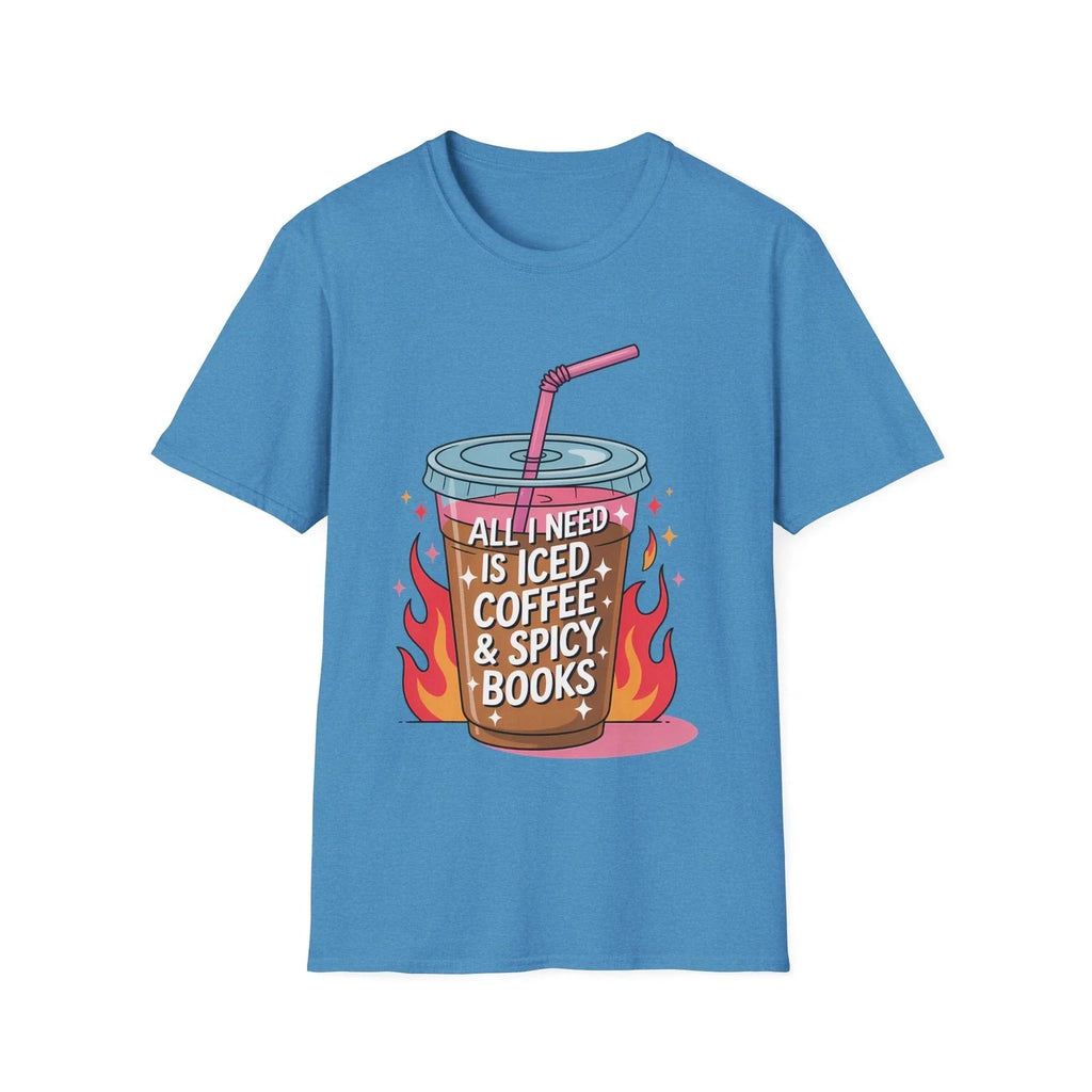 Iced Coffee Spicy Books Cute Illustration - Adult & Kids T-Shirts, Sweatshirts & Hoodies apparel design preview 1