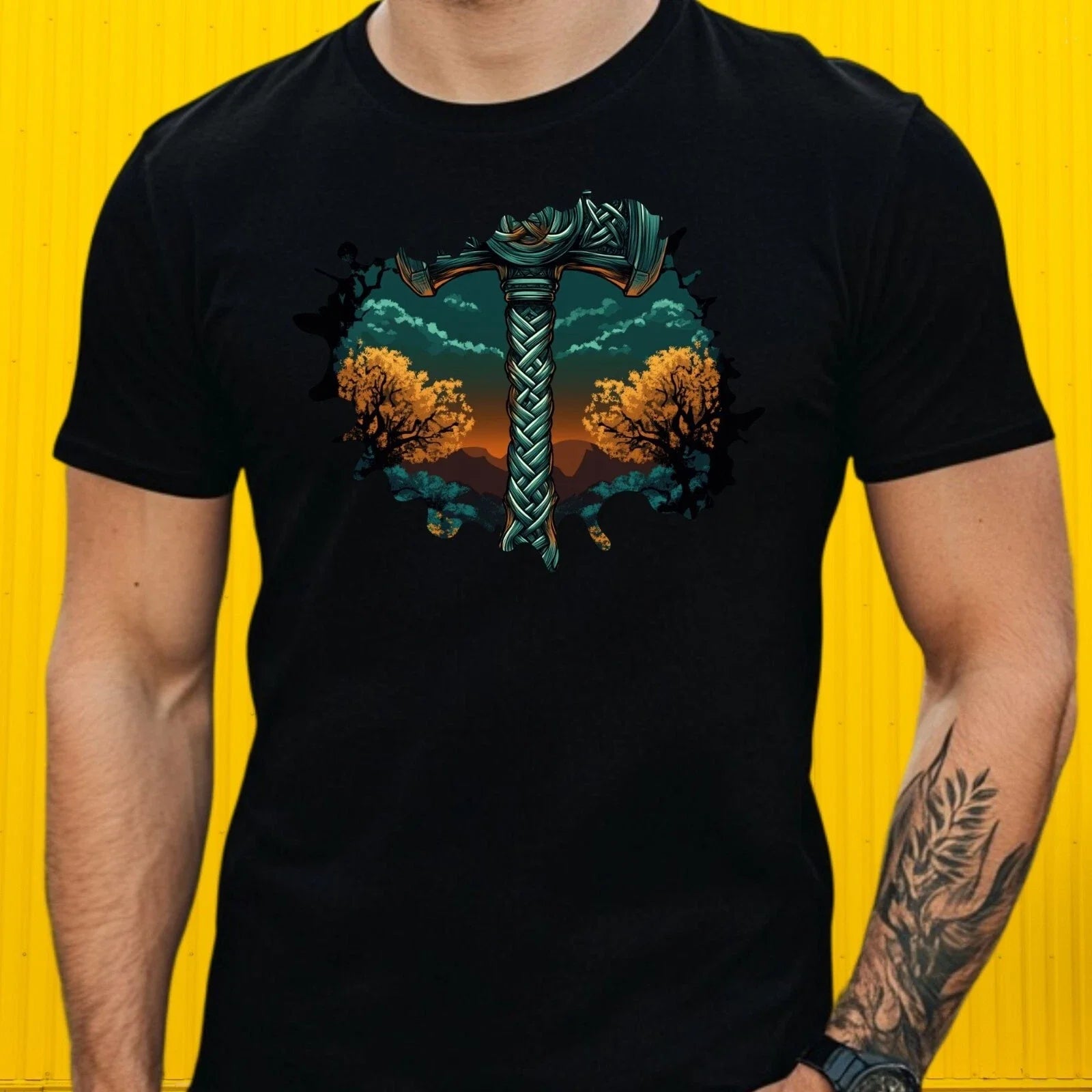 Mens Mjolnir Knot Hammer Motif Cotton Size XS to 5XL - Adult & Kids T-Shirts, Sweatshirts & Hoodies apparel design preview 1