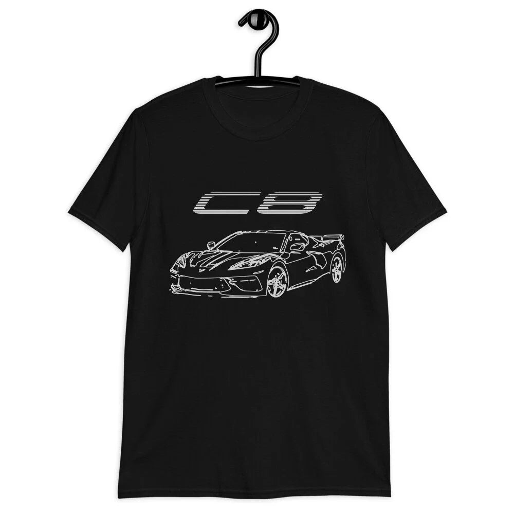 2022 2023 vette C8 Outline Sketch Art Gift - Adult & Kids T-Shirts, Sweatshirts & Hoodies apparel design preview 1