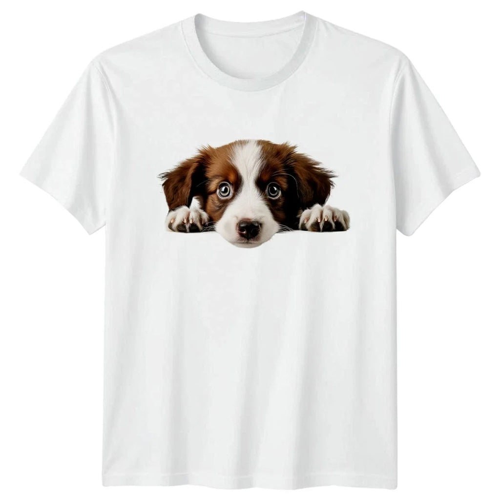Cute Peeking Puppy Dog Australian Shepherd Gift For - Adult & Kids T-Shirts, Sweatshirts & Hoodies apparel design preview 1