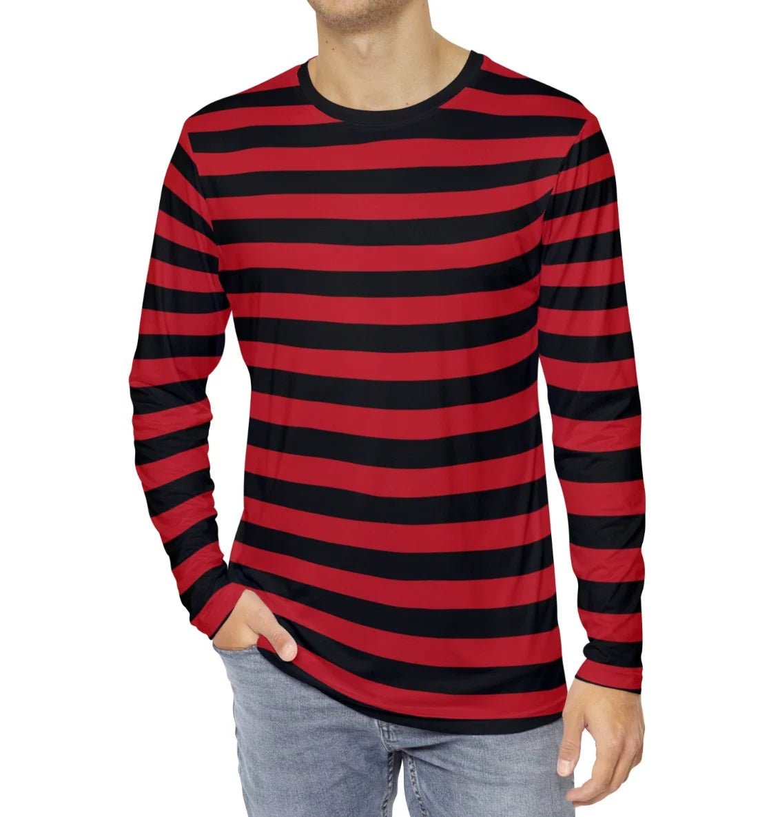 Red Black Striped Gothic Emo Punk Men's - Adult & Kids T-Shirts, Sweatshirts & Hoodies apparel design preview 1