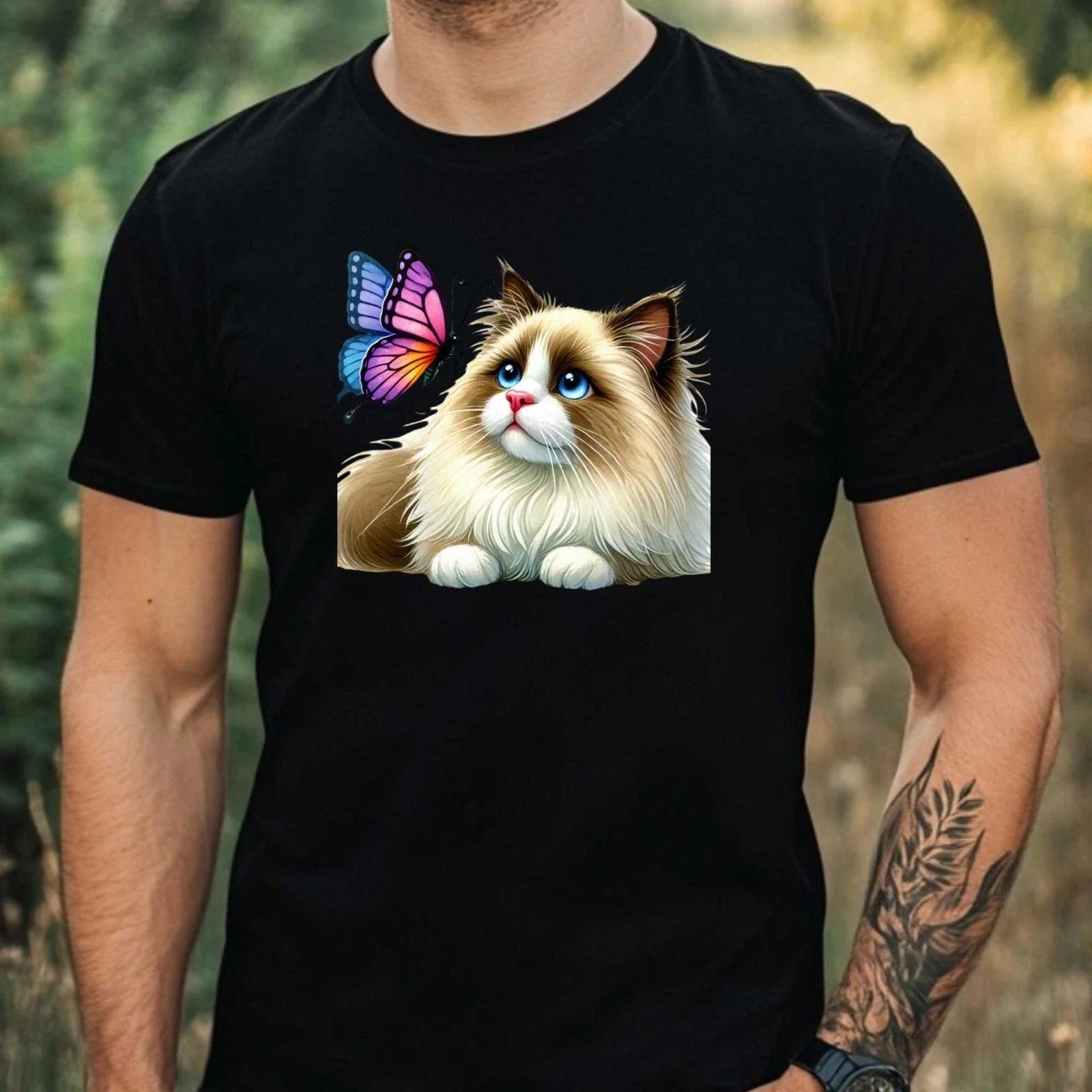 Mens Watercolour Ragdoll Cat Print Cotton Size XS to - Adult & Kids T-Shirts, Sweatshirts & Hoodies apparel design preview 1