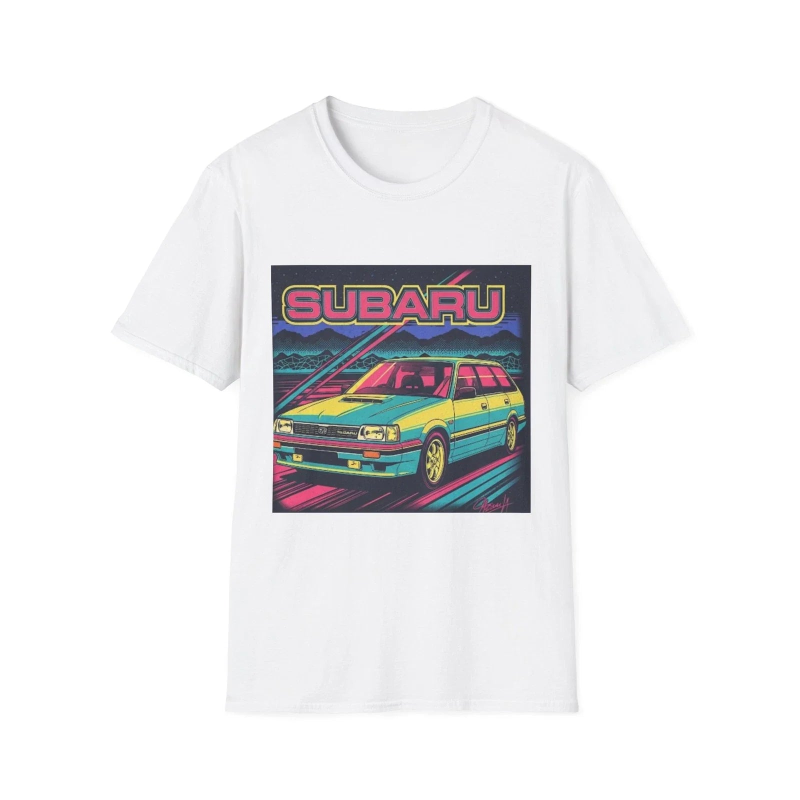 Retro Subaru Unisex Softstyle Vintage Car Classic - Adult & Kids T-Shirts, Sweatshirts & Hoodies apparel design preview 1